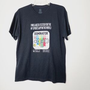 Dominator app promo tee black tee mens XL
